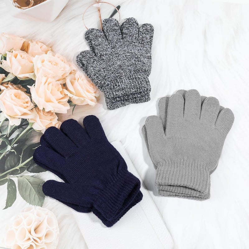 ONESING 6 Pair Baby Gloves Toddler Gloves Toddler Winter Gloves Kids Gloves Winter Stretchy Knit Gloves for Kids Boys Girls - Image 3